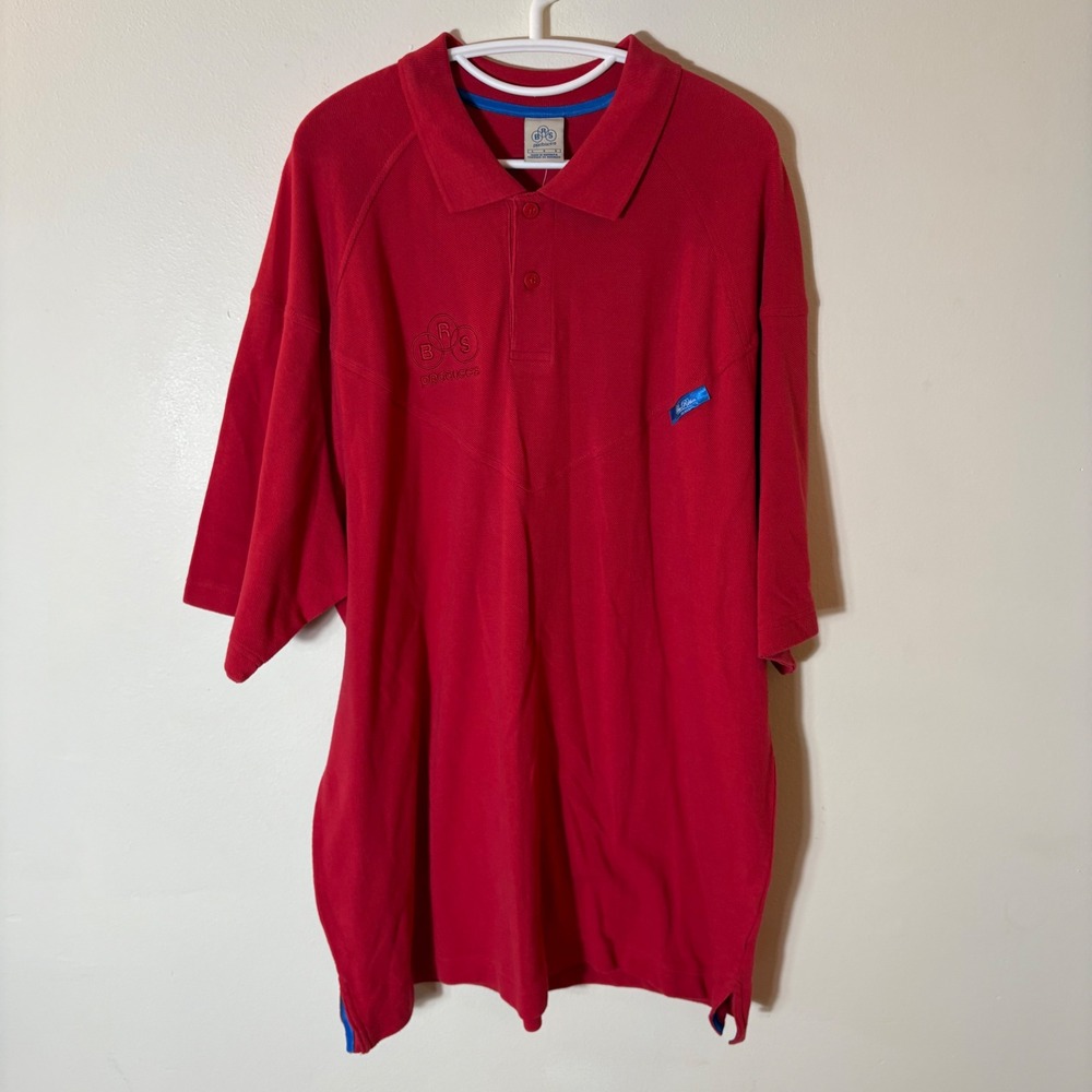 NWT Vintage 90s Nike Blue Ribbon Sports BRS Polo‎ Red Men's Large Rare Deadstock